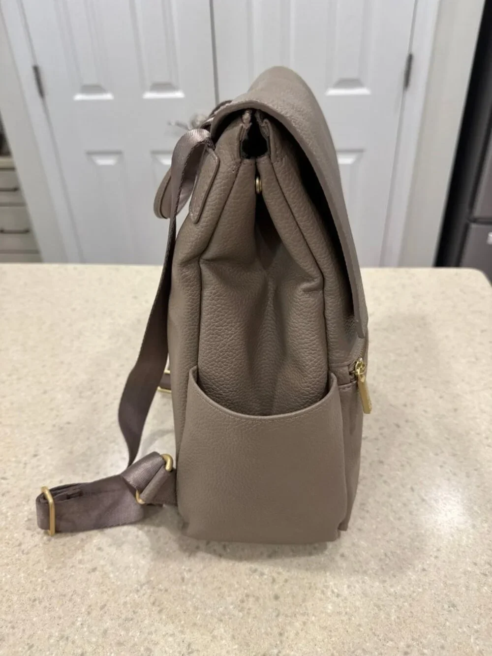 Freshly Picked Mini Classic Diaper Bag, Aspen + Itzy Ritzy Wipe pouch